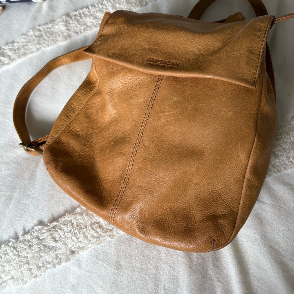 American Tan Leather Backpack